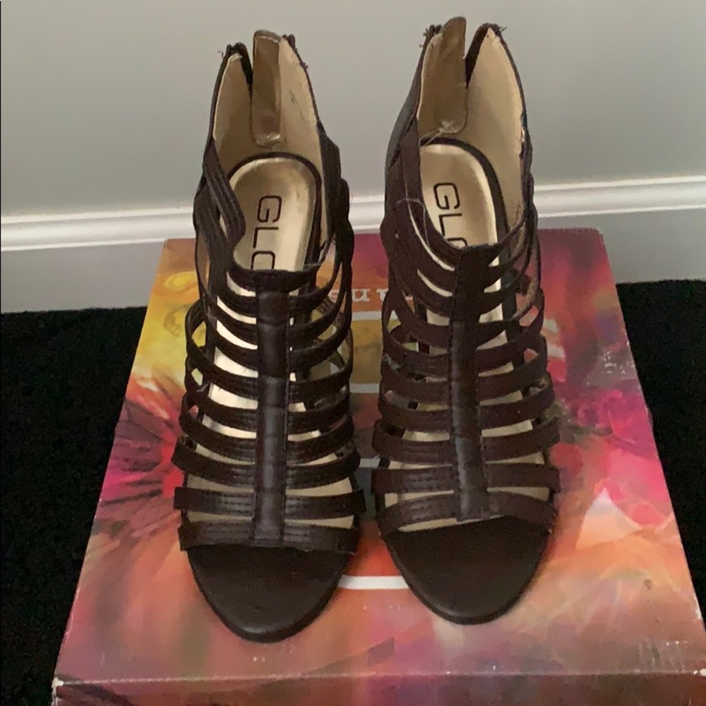 Caged open toe boots
